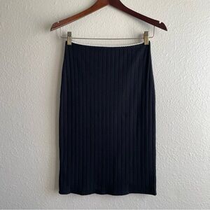 Reformation Black Pointelle Pencil Skirt